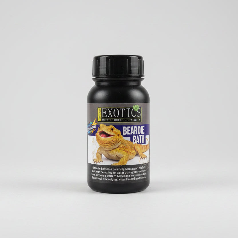 Bottle of Exotics Beardie Bath on a white background