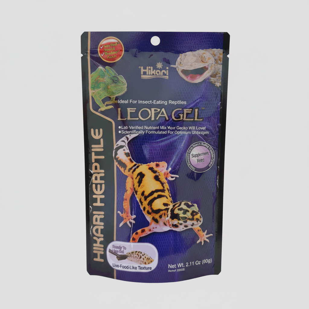 Hikari Herpetile Leopa Gel packaging on a white background