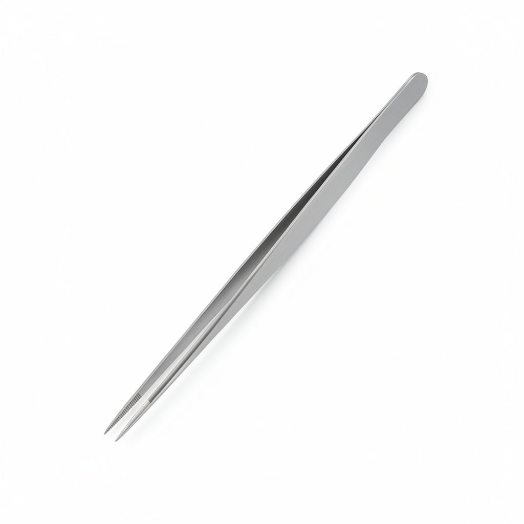 Nomoy Pet stainless steel tweezers with a lizard illustration on packaging