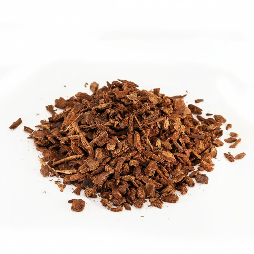 Pile of dried bark reptile substrate
