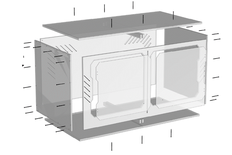 RC120 reptile habitat with divider for creating dual or single enclosures