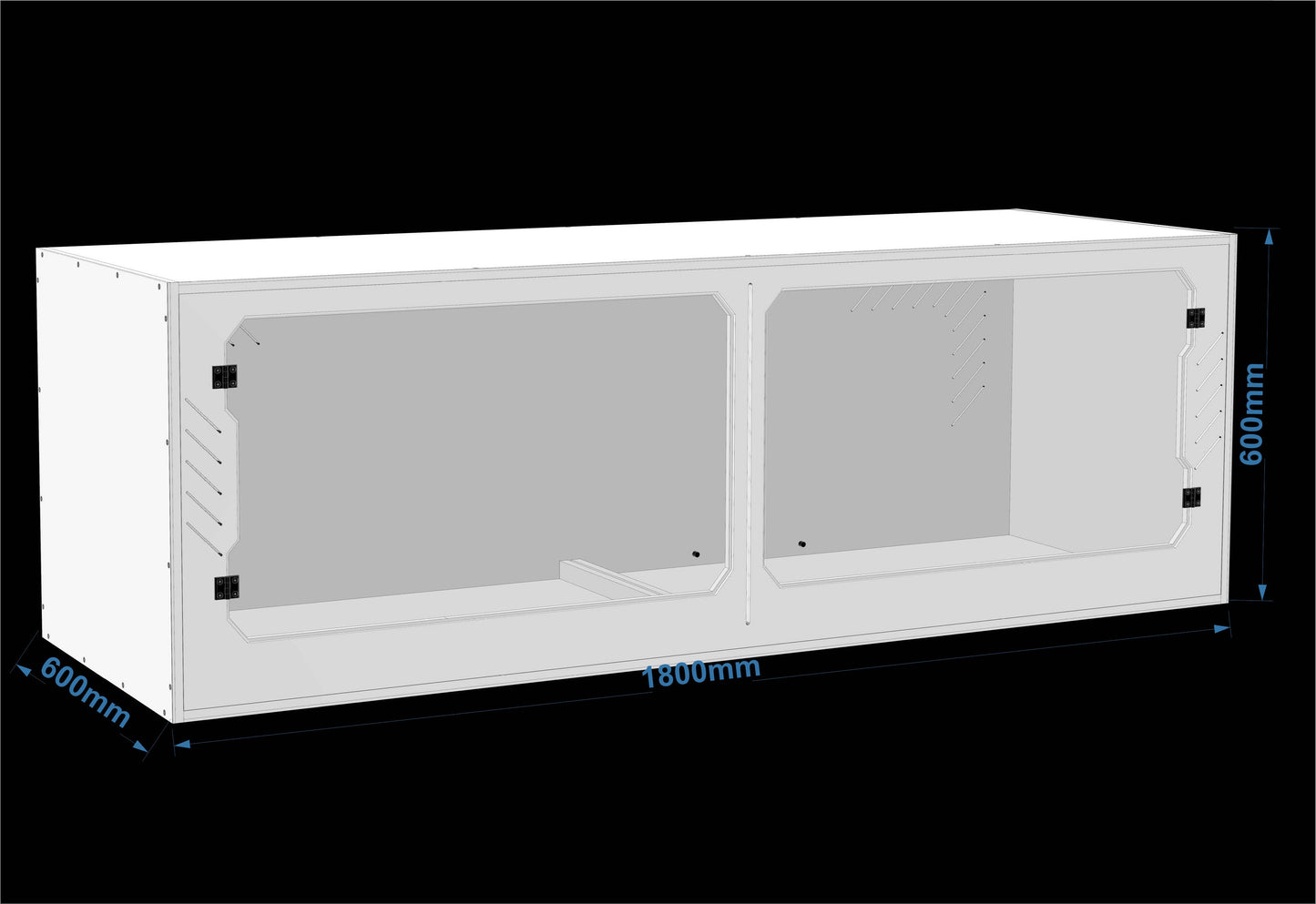 "RC180 large PVC reptile enclosure with removable divider for retics and bigger reptiles"
