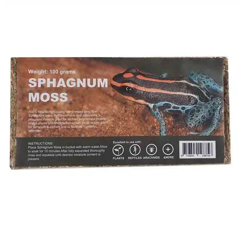 100g compressed sphagnum moss brick in packaging