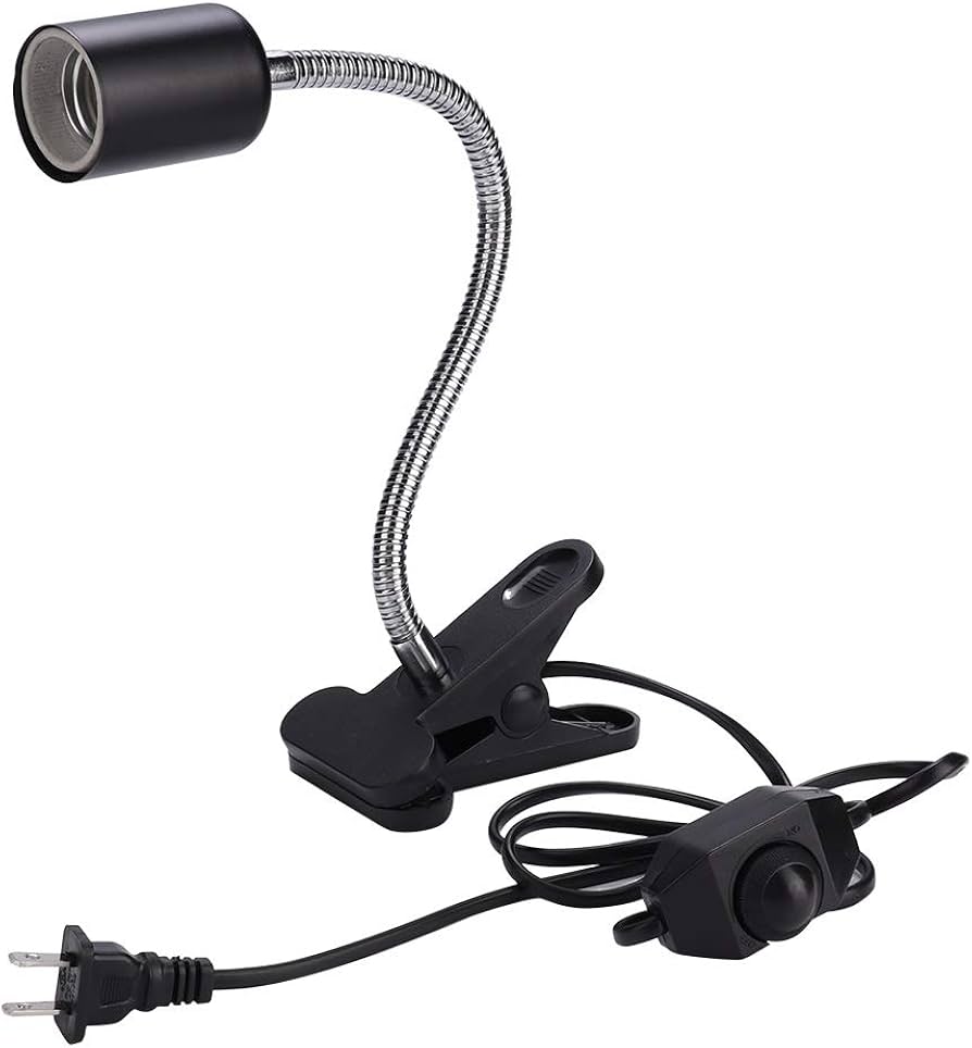 Close-up of adjustable arm with mounted light fixture