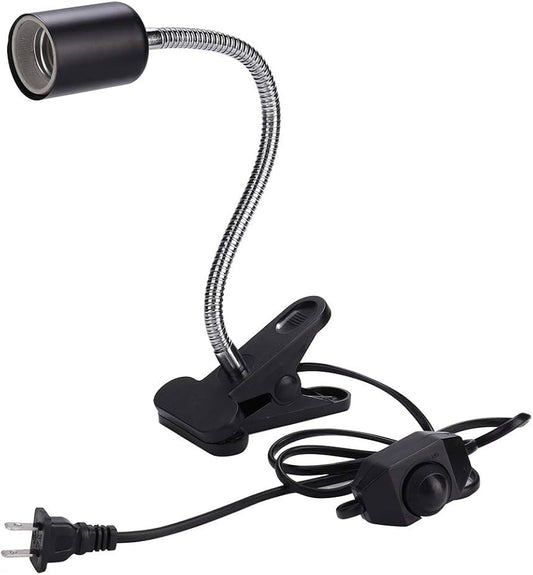 Close-up of adjustable arm with mounted light fixture