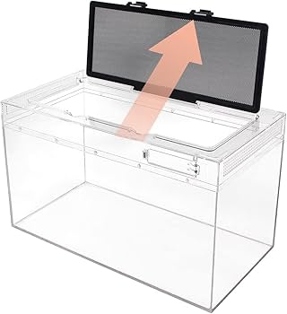 Anti-Falling Reptile Box with how to open the box
