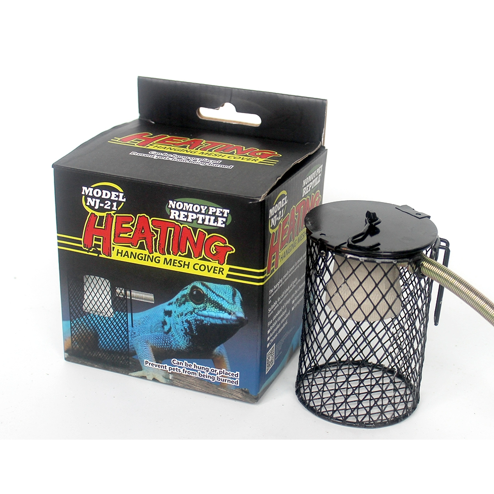 Reptile heating device with packaging on a white background