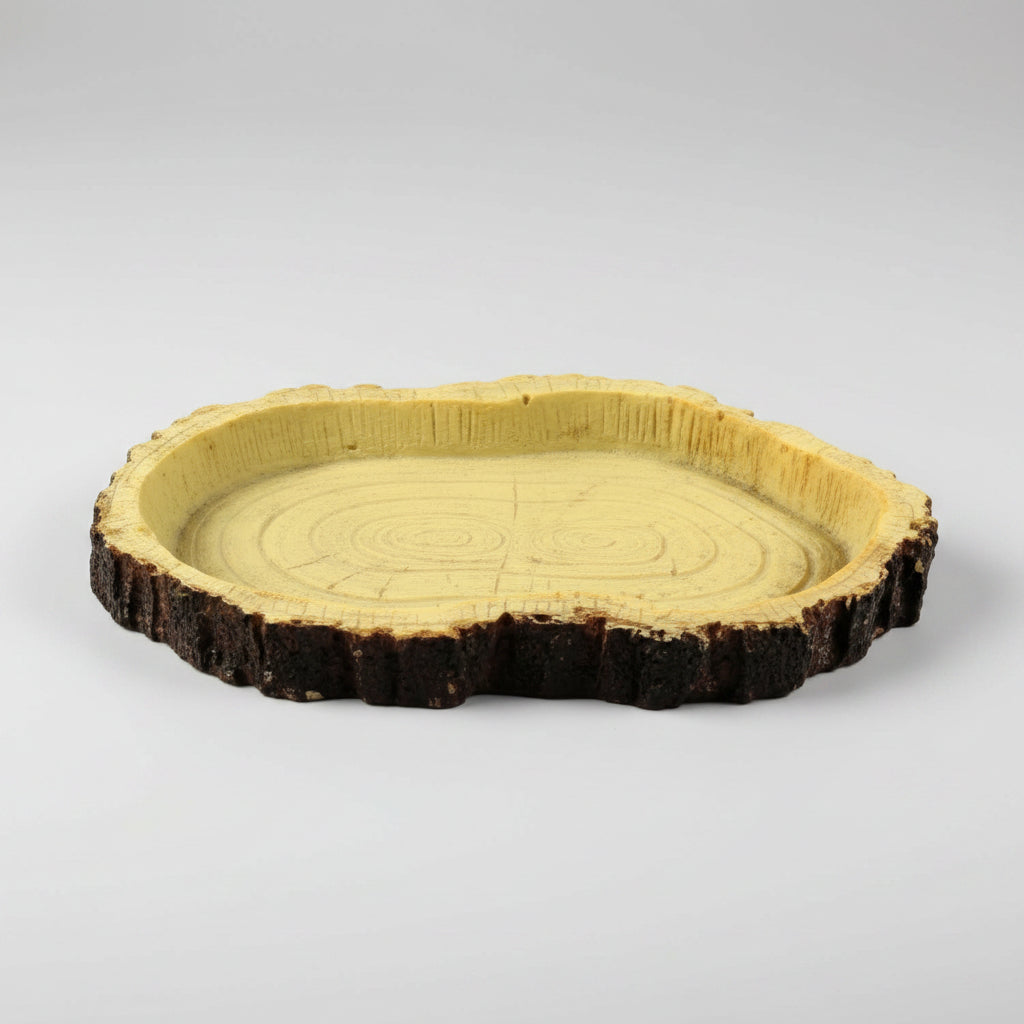 reptile water and feeding bowl for reptiles shaped in a log