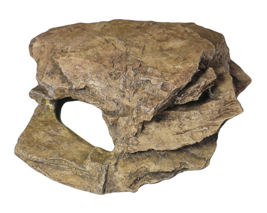 Durable slate rock hide made from food-grade resin, safe for reptiles.