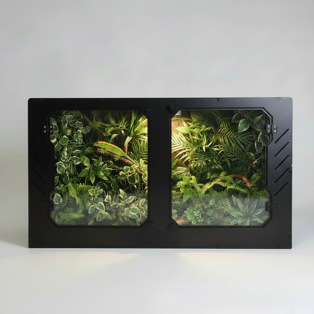 Black pvc reptile enclosure display - Repticube