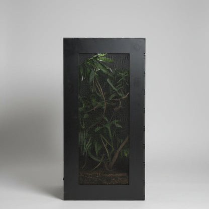 Metallic screen or mesh on a stand with children's toys in the background