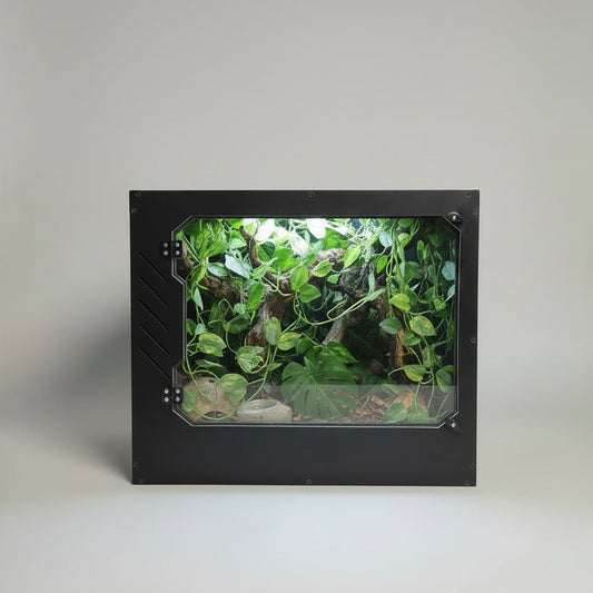 Repticube PVC reptile  tank with tortoises and decorative elements