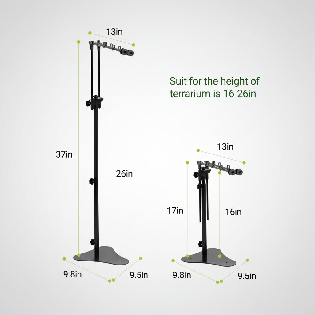 Adjustable Reptile Enclosure Lamp Bracket 2in1