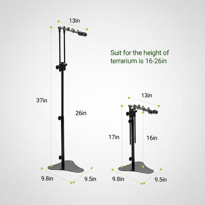 Adjustable Reptile Enclosure Lamp Bracket 2in1