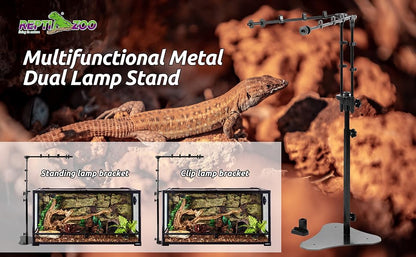 Adjustable Reptile Enclosure Lamp Bracket 2in1