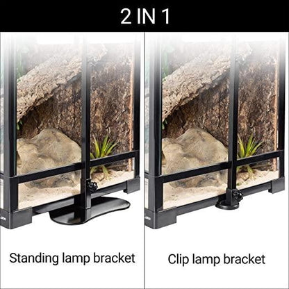Adjustable Reptile Enclosure Lamp Bracket 2in1