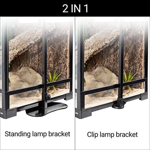 Adjustable Reptile Enclosure Lamp Bracket 2in1