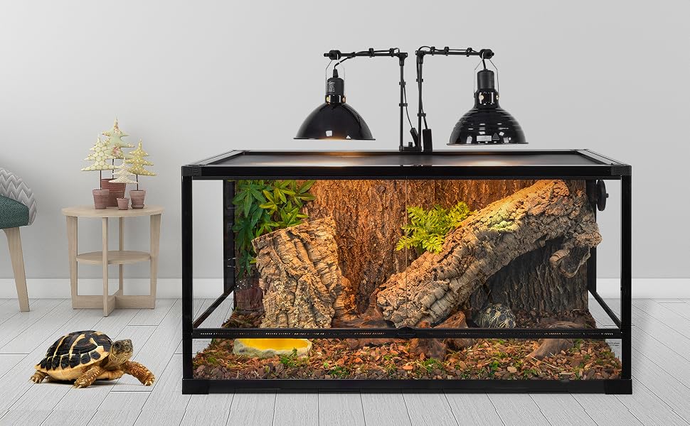 Adjustable Reptile Enclosure Lamp Bracket 2in1