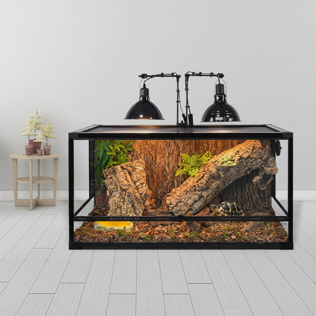 Adjustable Reptile Enclosure Lamp Bracket 2in1