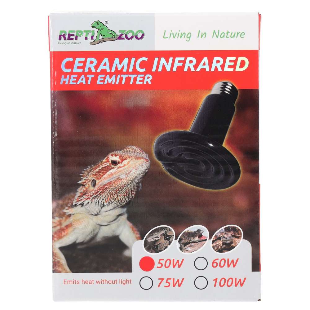 Black ceramic heat emitter 50W for reptile use