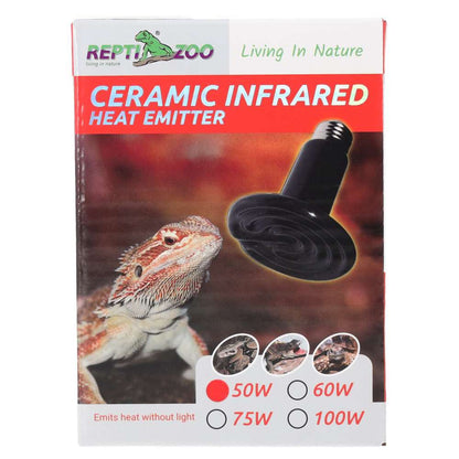 Black ceramic heat emitter 50W for reptile use