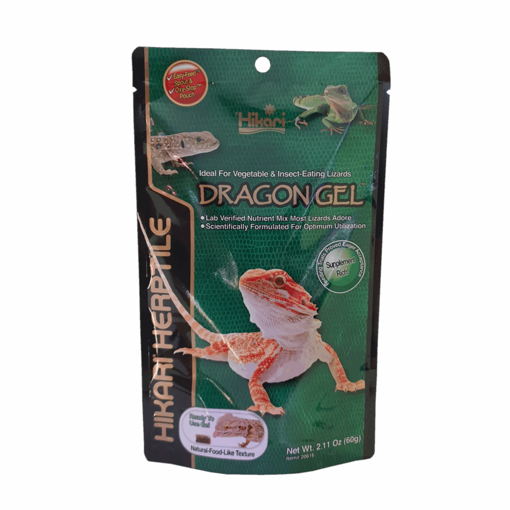 Hikari Herpetile Dragon Gel packaging on a gray background