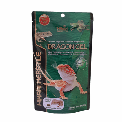 Hikari Herpetile Dragon Gel packaging on a gray background