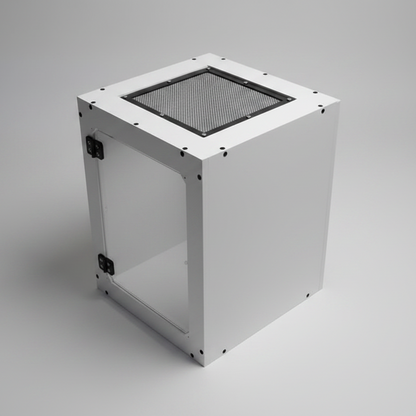 white pvct errarium with plexiglass front on a white background- Repticube