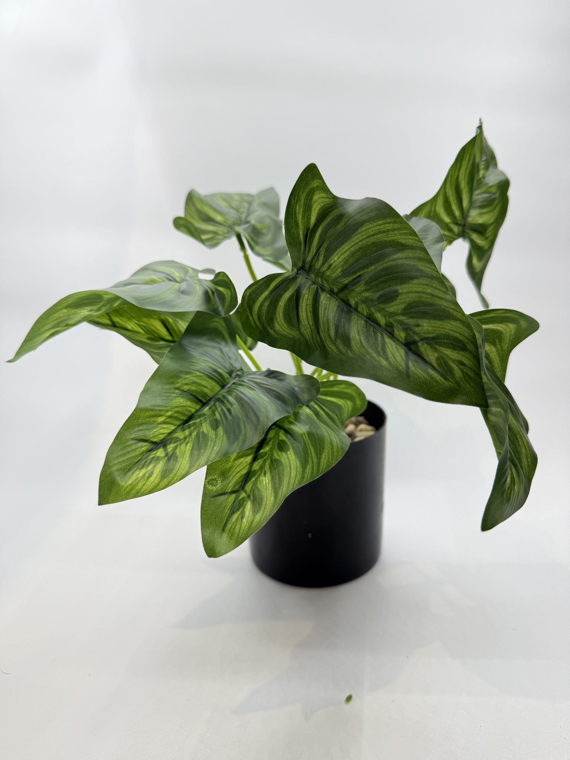 Lifelike Prayer Plant artificial decor in a reptile enclosure for a natural jungle aesthetic.