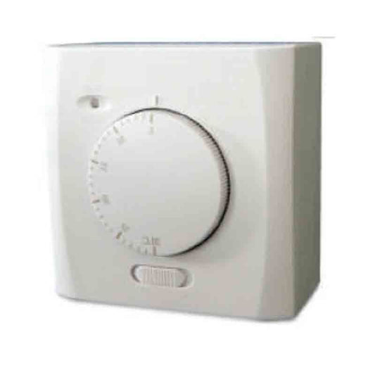 Close-up of reptile thermostat dial and plug setup