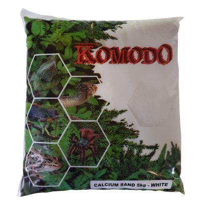 5kg bag of Komodo white calcium carbonate substrate