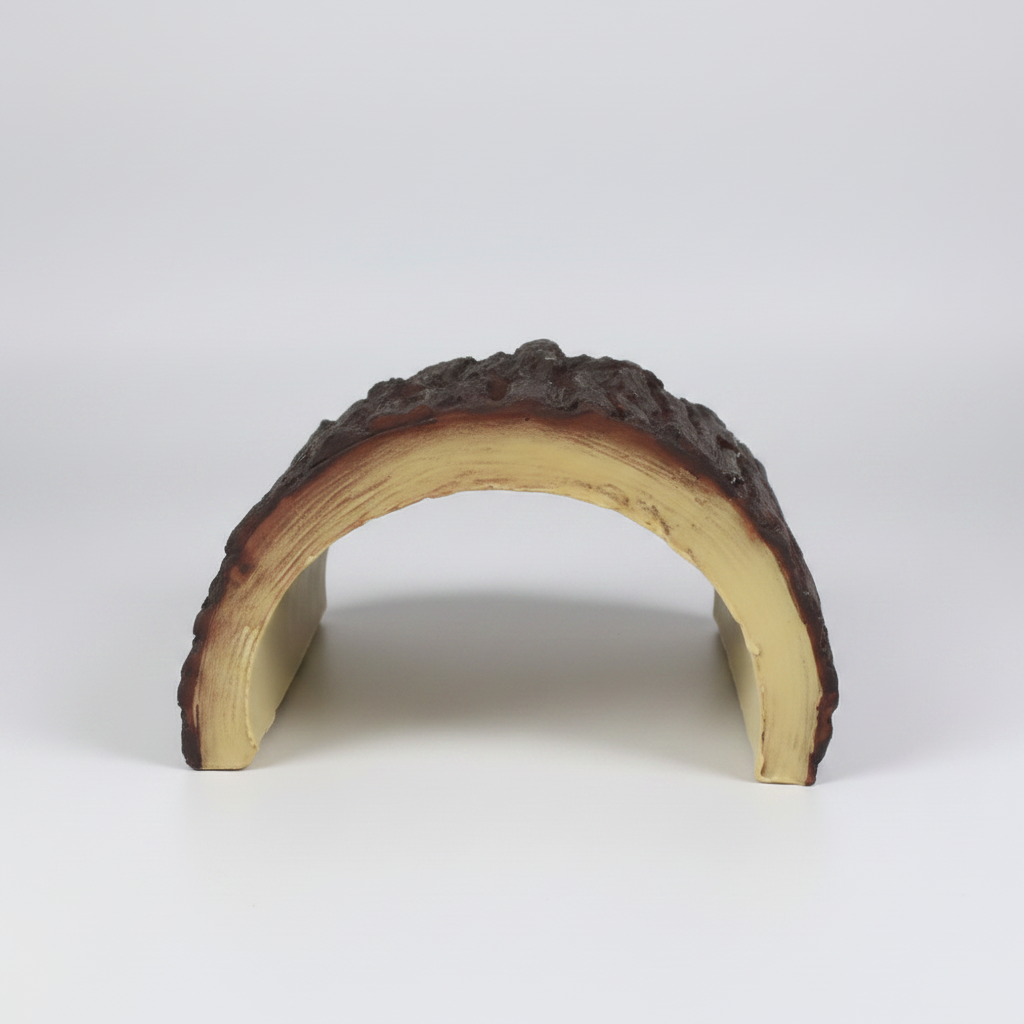 Wooden pet tunnel with NOMOY PET branding on a white background
