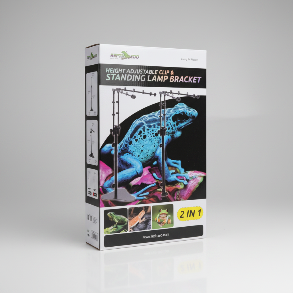 Adjustable Reptile Enclosure Lamp Bracket 2in1