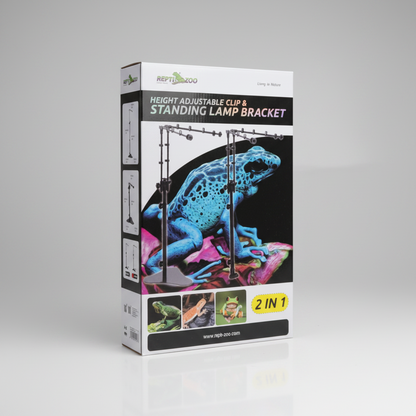 Adjustable Reptile Enclosure Lamp Bracket 2in1
