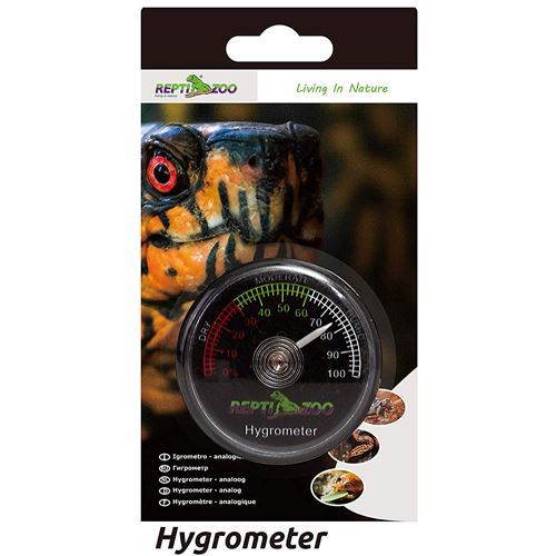 Repti Analog Hygrometer mounted in terrarium