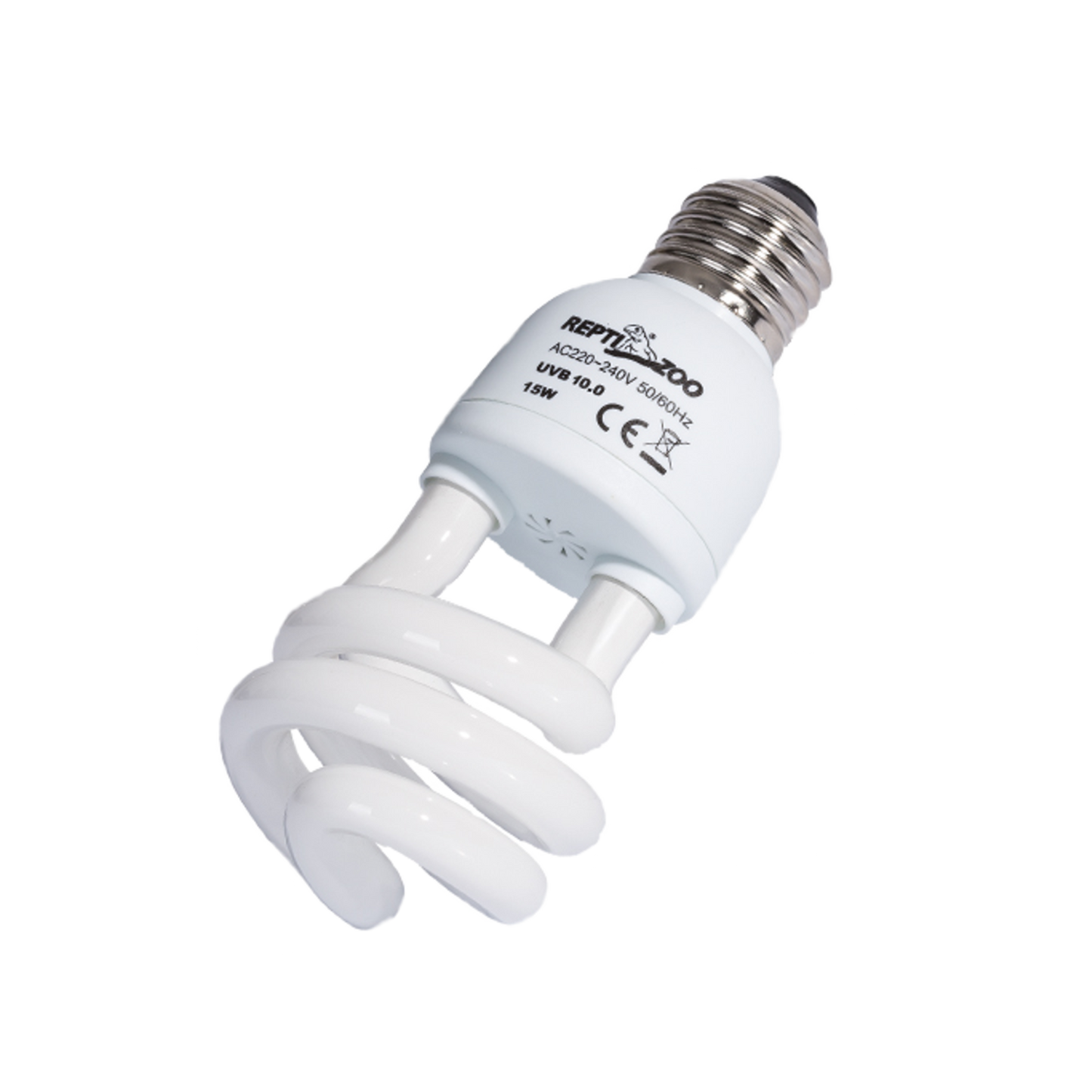 Close-up of UVB 5.0 compact bulb for reptiles