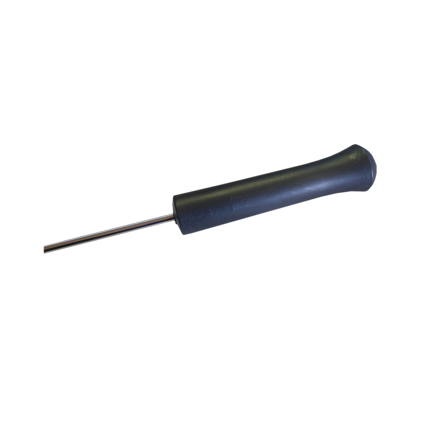 Close-up of curved tip on snake hook