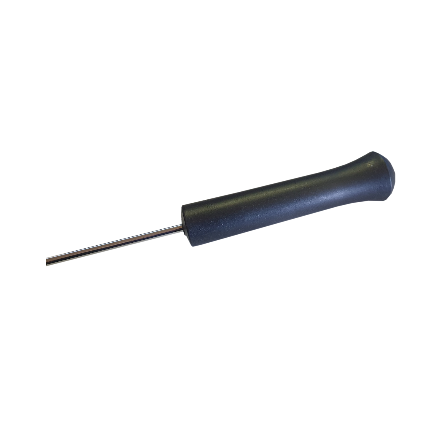 Close-up of curved tip on snake hook
