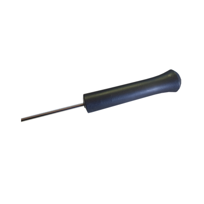 Close-up of curved tip on snake hook