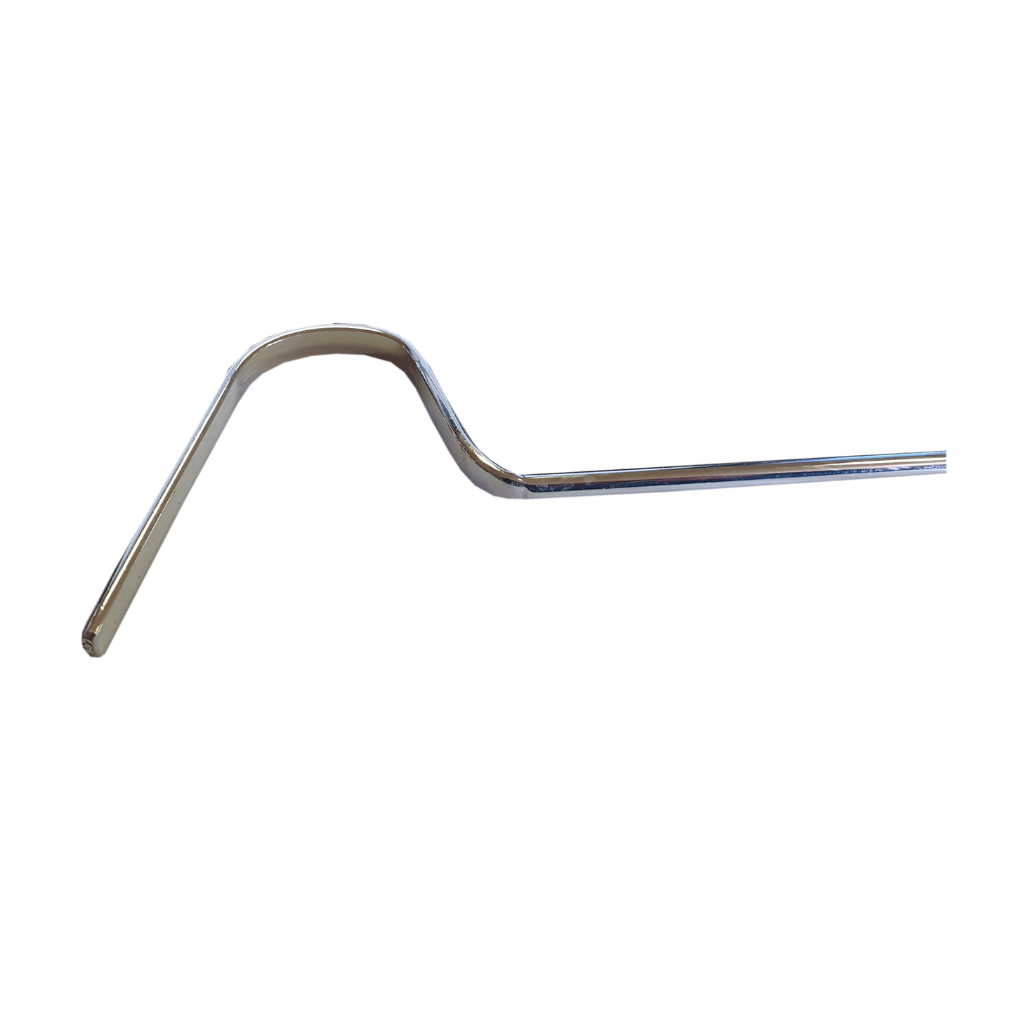 Close-up of curved tip on snake hook