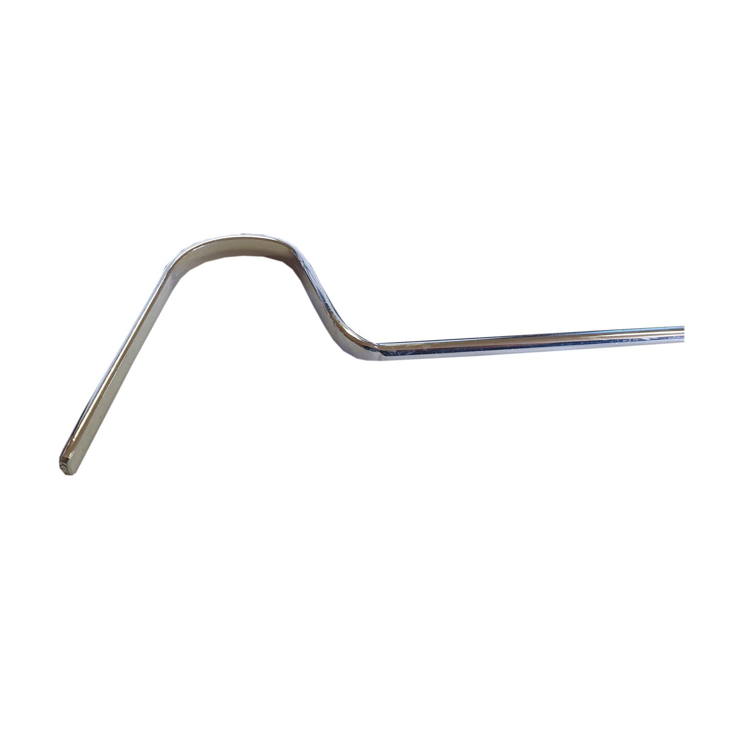 Close-up of curved tip on snake hook