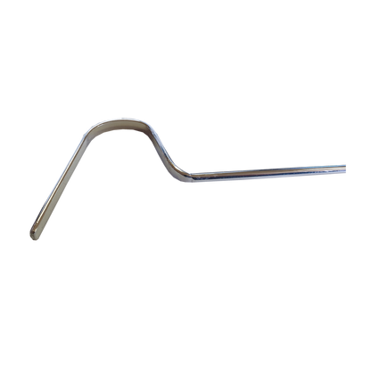 Close-up of curved tip on snake hook