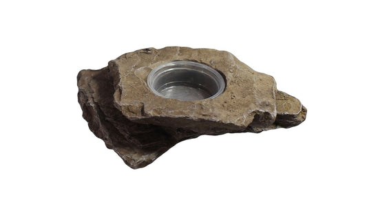 Small slate rock magnetic feeding ledge with realistic design for reptiles